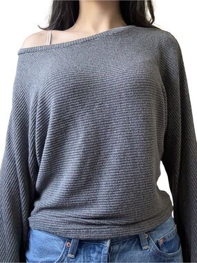 GARAGE Knit Boatneck Sweater Dark Grey Size XS GUC